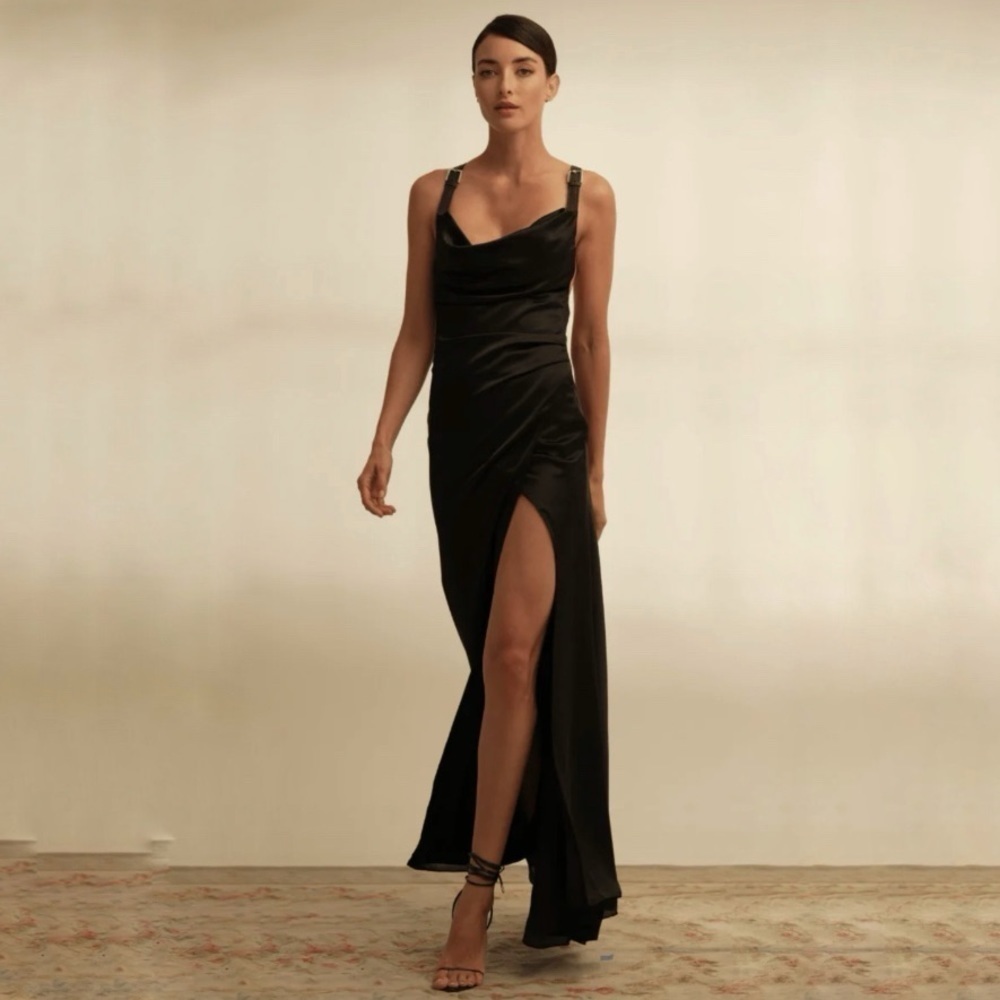 Eloise Harness Dress in Black NONchalant Label size small Maxi Slit Gown